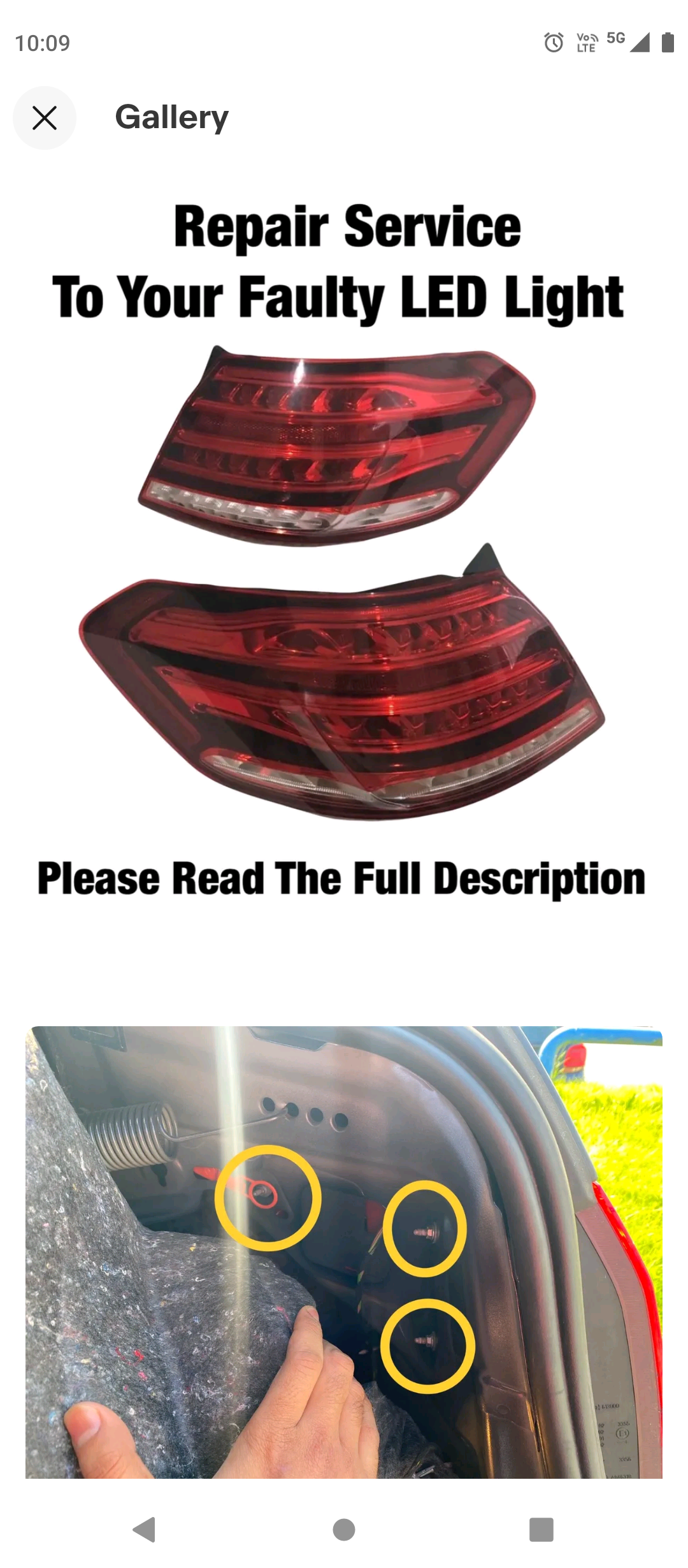 Mercedes E Class W212 Taillight Repair Service 2013 to 2016