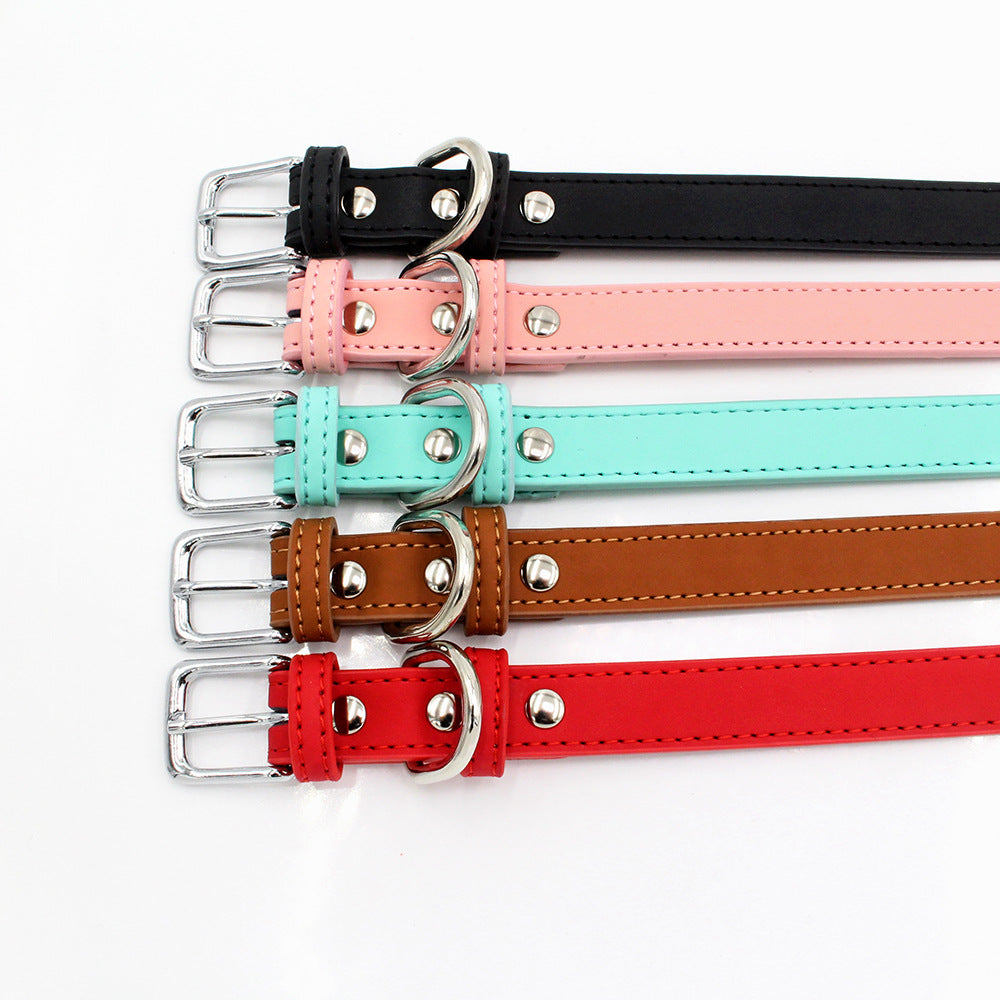 New Comfortable Skin Feeling PU Leather Pet Collar Small And Medium-sized Dog Collar Cat Collar Pet Supplies